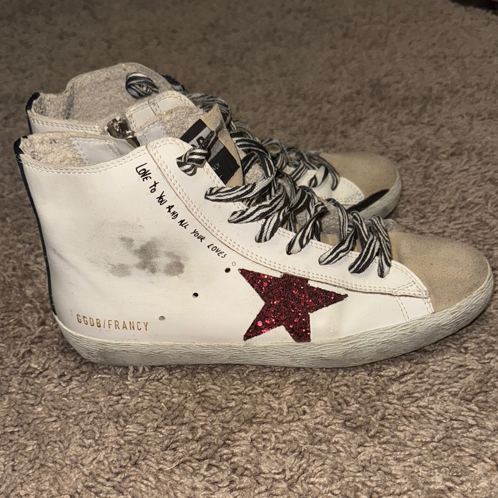 Golden Goose High-Top Sneakers - White and Tan - Picture 3 of 3